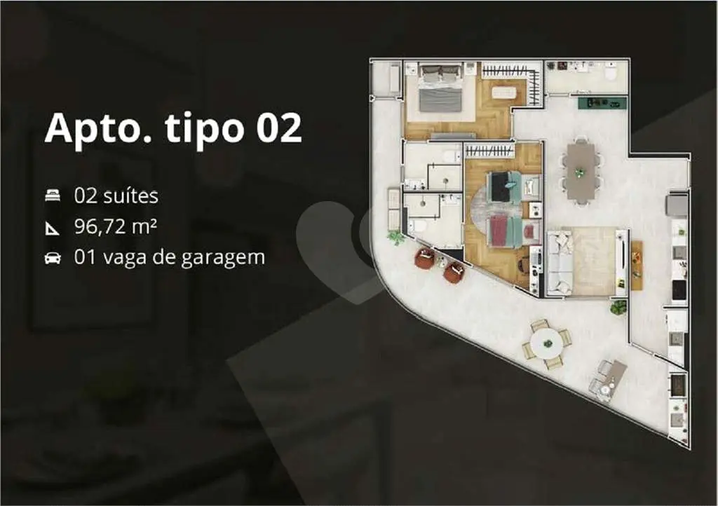 Apartamento para Venda em Praia Grande, Solemar, 2 dormitórios, 2 suítes, 3 banheiros, 1 vaga