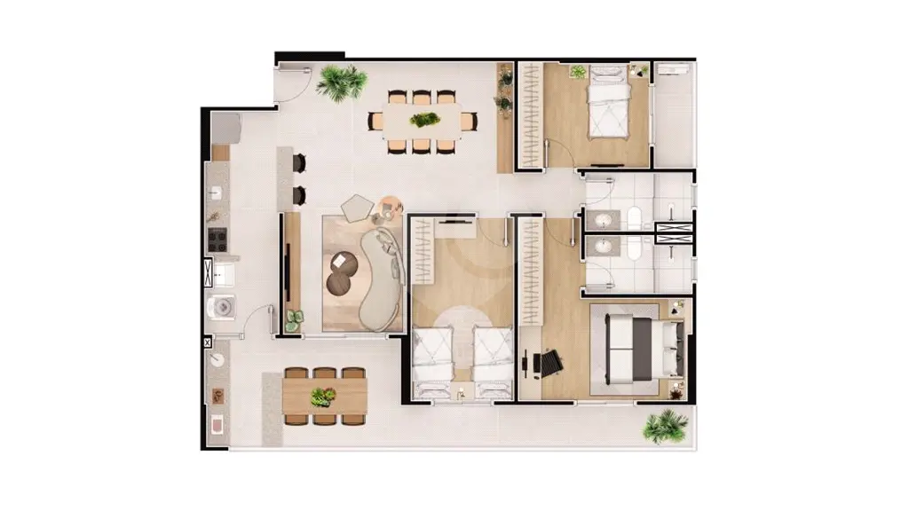 Apartamento para Venda em Praia Grande, Caiçara, 2 dormitórios, 1 suíte, 2 banheiros, 1 vaga
