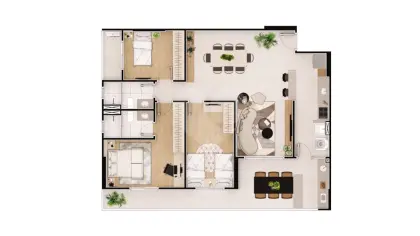 Apartamento para Venda em Praia Grande, Caiçara, 2 dormitórios, 1 suíte, 2 banheiros, 1 vaga