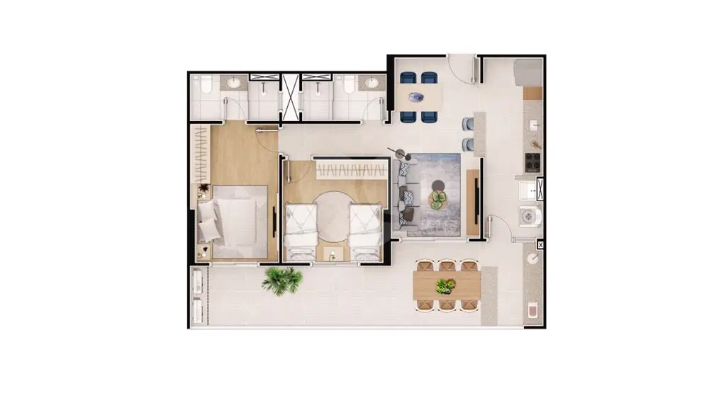 Apartamento para Venda em Praia Grande, Caiçara, 2 dormitórios, 1 suíte, 2 banheiros, 1 vaga