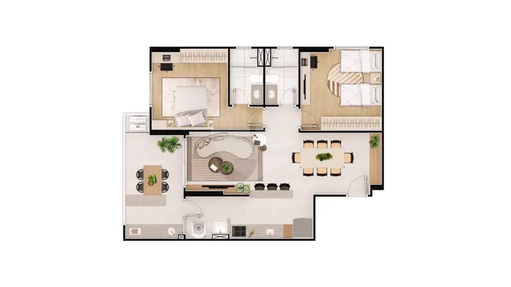 Apartamento para Venda em Praia Grande, Caiçara, 2 dormitórios, 1 suíte, 2 banheiros, 1 vaga