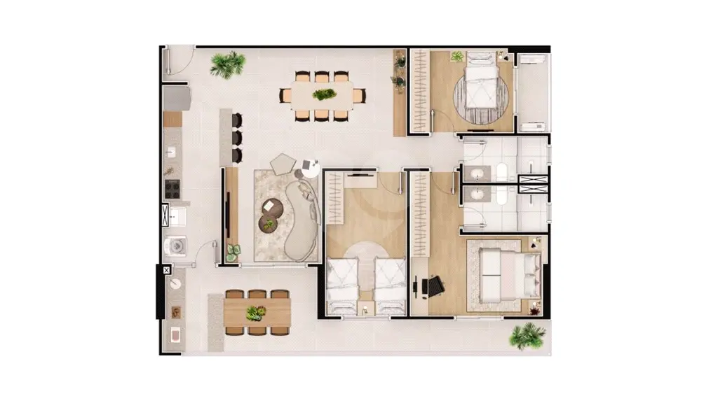 Apartamento para Venda em Praia Grande, Caiçara, 2 dormitórios, 1 suíte, 2 banheiros, 1 vaga