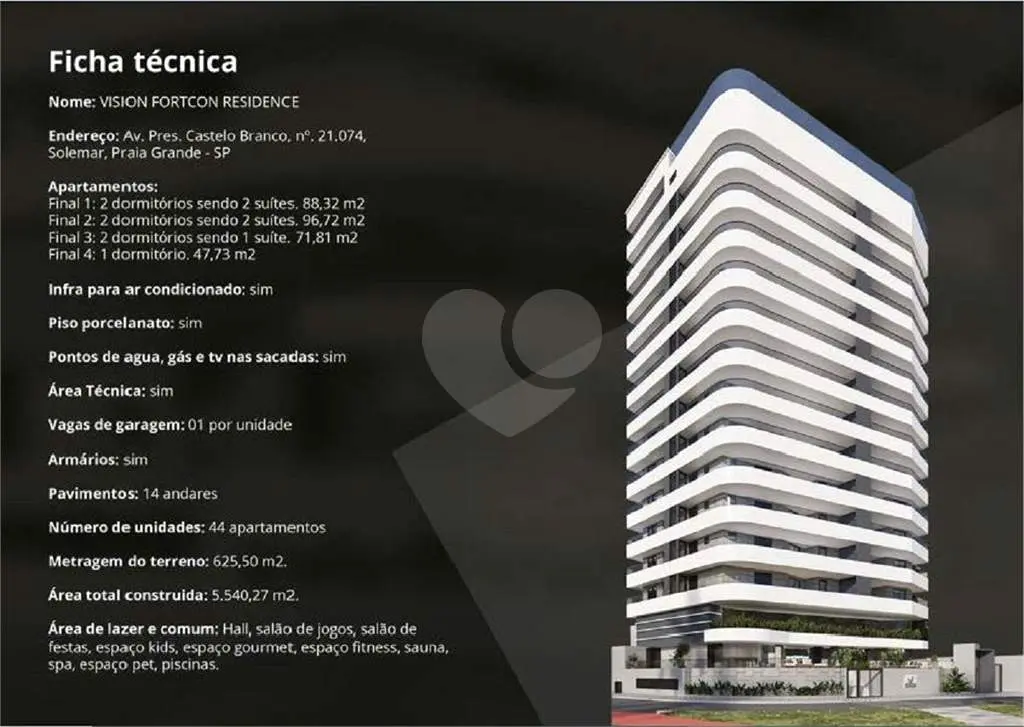 Apartamento para Venda em Praia Grande, Solemar, 2 dormitórios, 2 suítes, 3 banheiros, 1 vaga