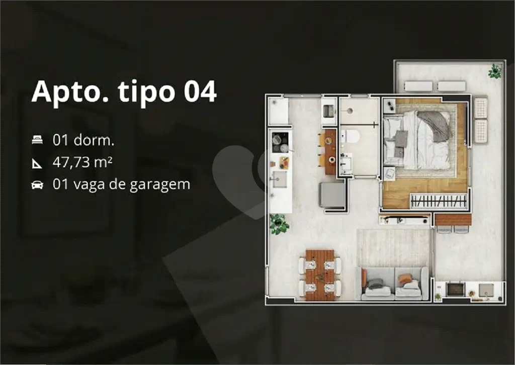 Apartamento para Venda em Praia Grande, Solemar, 1 dormitório, 1 banheiro, 1 vaga